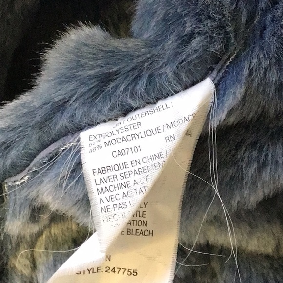 Utex Design VGUC blue suede feel button up jacket fleecy inside, side pockets - Picture 16 of 16